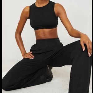 ALO NWT All-Star Black Mesh Wide Leg Pants